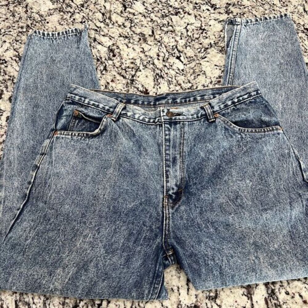 vintage levis 501 orange tab jeans USA Many Alterations. Tapered - Acid Wash Zip